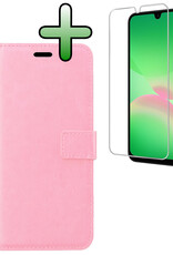 BASEY. BASEY. Samsung Galaxy A26 Hoesje Bookcase Met Screenprotector - Lichtroze