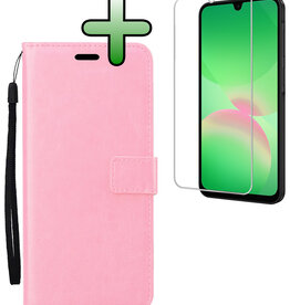 BASEY. BASEY. Samsung Galaxy A26 Hoesje Bookcase Met Screenprotector - Lichtroze