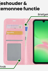 BASEY. BASEY. Samsung Galaxy A26 Hoesje Bookcase Met Screenprotector - Lichtroze