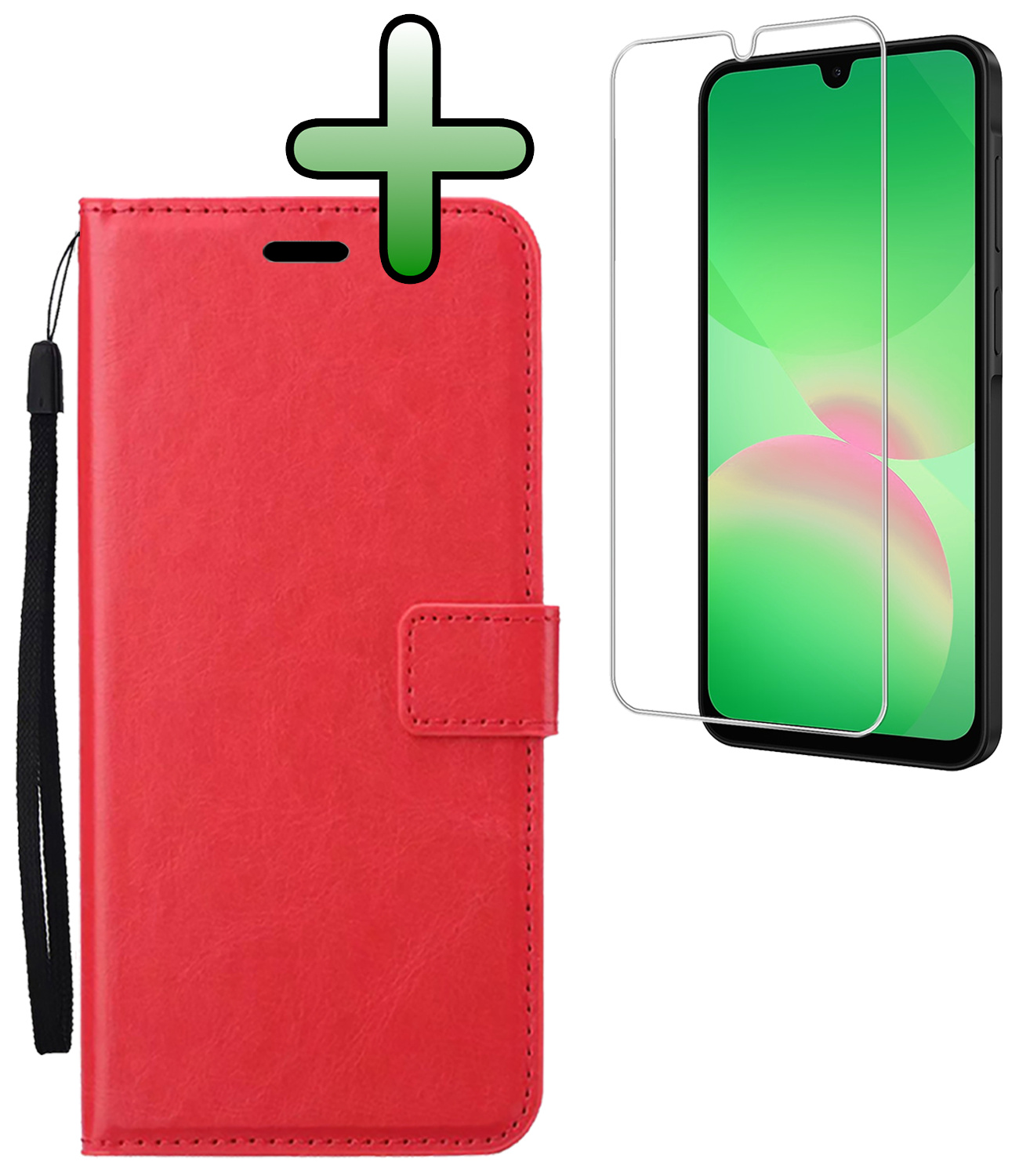BASEY. BASEY. Samsung Galaxy A26 Hoesje Bookcase Met Screenprotector - Rood
