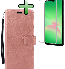 BASEY. BASEY. Samsung Galaxy A26 Hoesje Bookcase Met Screenprotector - Rose Goud
