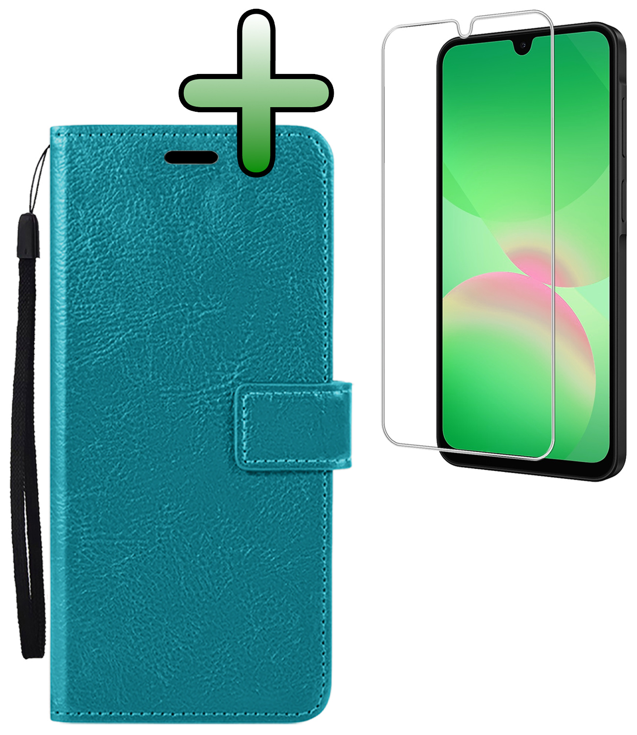 BASEY. BASEY. Samsung Galaxy A26 Hoesje Bookcase Met Screenprotector - Turquoise