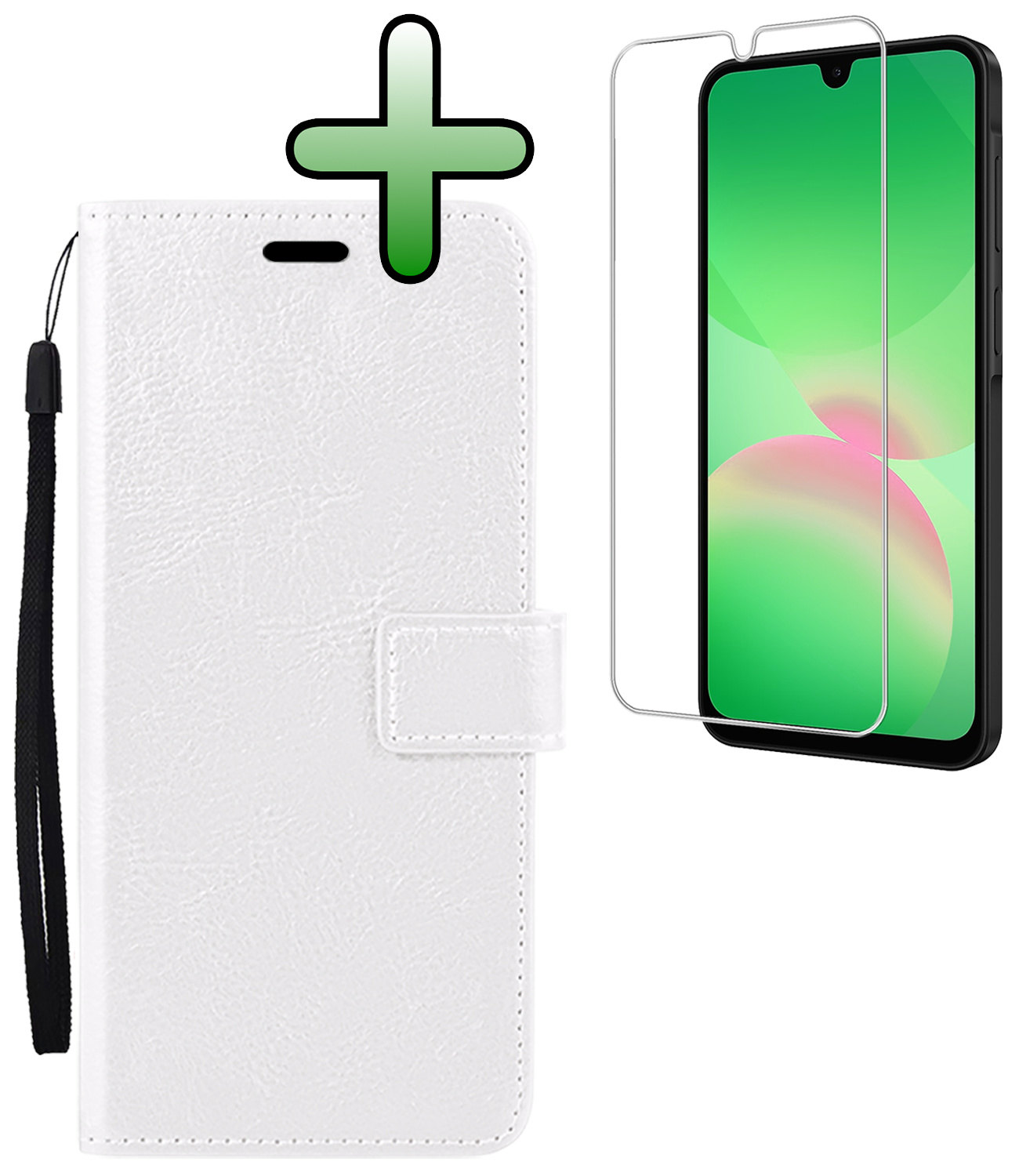 BASEY. BASEY. Samsung Galaxy A26 Hoesje Bookcase Met Screenprotector - Wit