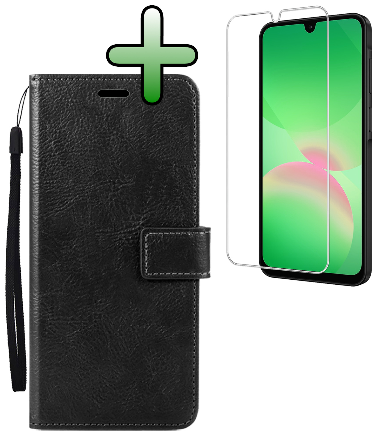 BASEY. BASEY. Samsung Galaxy A26 Hoesje Bookcase Met Screenprotector - Zwart