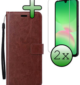BASEY. BASEY. Samsung Galaxy A26 Hoesje Bookcase Met 2x Screenprotector - Bruin