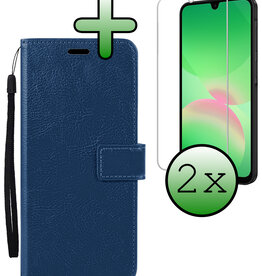 BASEY. BASEY. Samsung Galaxy A26 Hoesje Bookcase Met 2x Screenprotector - Donkerblauw