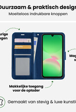 BASEY. BASEY. Samsung Galaxy A26 Hoesje Bookcase Met 2x Screenprotector - Donkerblauw