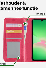 BASEY. BASEY. Samsung Galaxy A26 Hoesje Bookcase Met 2x Screenprotector - Donkerroze