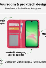 BASEY. BASEY. Samsung Galaxy A26 Hoesje Bookcase Met 2x Screenprotector - Donkerroze