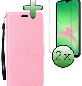 BASEY. BASEY. Samsung Galaxy A26 Hoesje Bookcase Met 2x Screenprotector - Lichtroze