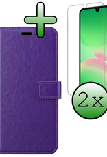 BASEY. BASEY. Samsung Galaxy A26 Hoesje Bookcase Met 2x Screenprotector - Paars