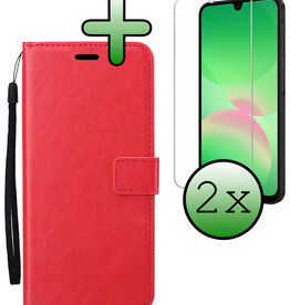 BASEY. BASEY. Samsung Galaxy A26 Hoesje Bookcase Met 2x Screenprotector - Rood