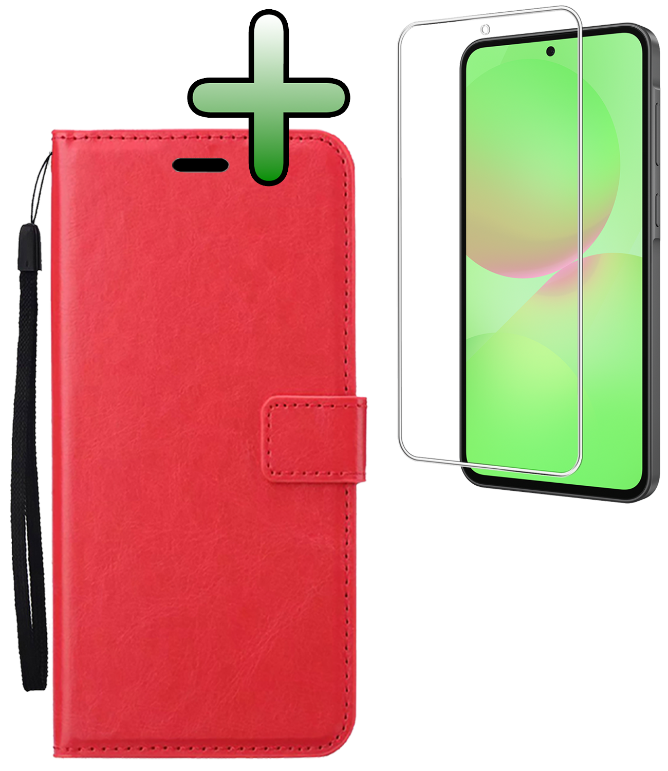 BASEY. BASEY. Samsung Galaxy A36 Hoesje Bookcase Met Screenprotector - Rood
