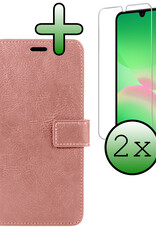 BASEY. BASEY. Samsung Galaxy A26 Hoesje Bookcase Met 2x Screenprotector - Rose Goud