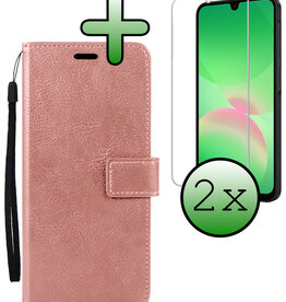 BASEY. BASEY. Samsung Galaxy A26 Hoesje Bookcase Met 2x Screenprotector - Rose Goud