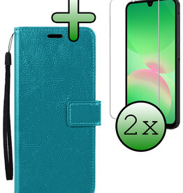 BASEY. BASEY. Samsung Galaxy A26 Hoesje Bookcase Met 2x Screenprotector - Turquoise