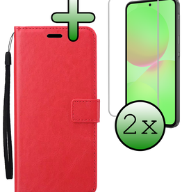 BASEY. BASEY. Samsung Galaxy A36 Hoesje Bookcase Met 2x Screenprotector - Rood