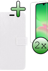 BASEY. BASEY. Samsung Galaxy A26 Hoesje Bookcase Met 2x Screenprotector - Wit