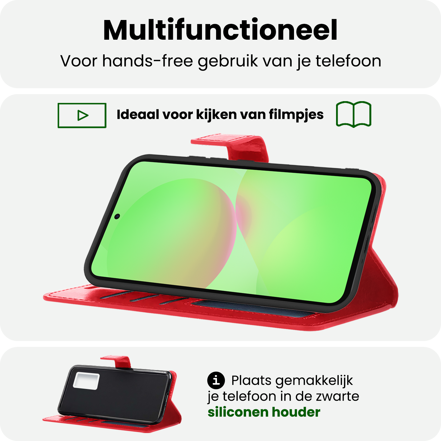 BASEY. BASEY. Samsung Galaxy A36 Hoesje Bookcase Met 2x Screenprotector - Rood