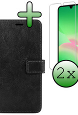 BASEY. BASEY. Samsung Galaxy A26 Hoesje Bookcase Met 2x Screenprotector - Zwart