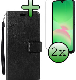 BASEY. BASEY. Samsung Galaxy A26 Hoesje Bookcase Met 2x Screenprotector - Zwart