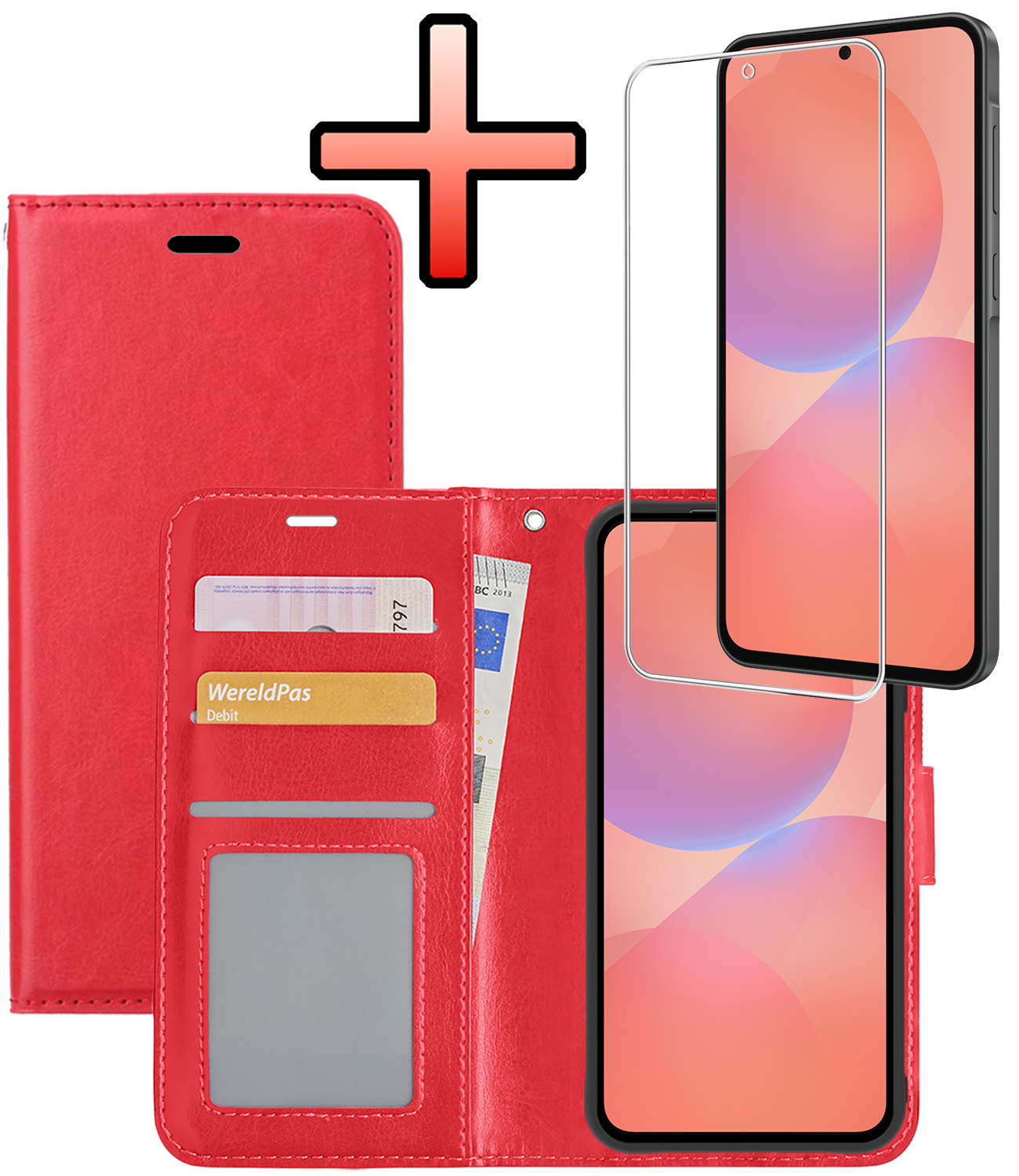 NoXx NoXx Samsung Galaxy A36 Hoesje Bookcase Met Screenprotector - Rood