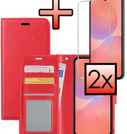 NoXx NoXx Samsung Galaxy A36 Hoesje Bookcase Met 2x Screenprotector - Rood