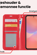 NoXx NoXx Samsung Galaxy A36 Hoesje Bookcase Met 2x Screenprotector - Rood