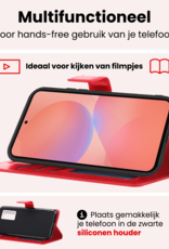 NoXx NoXx Samsung Galaxy A36 Hoesje Bookcase Met 2x Screenprotector - Rood