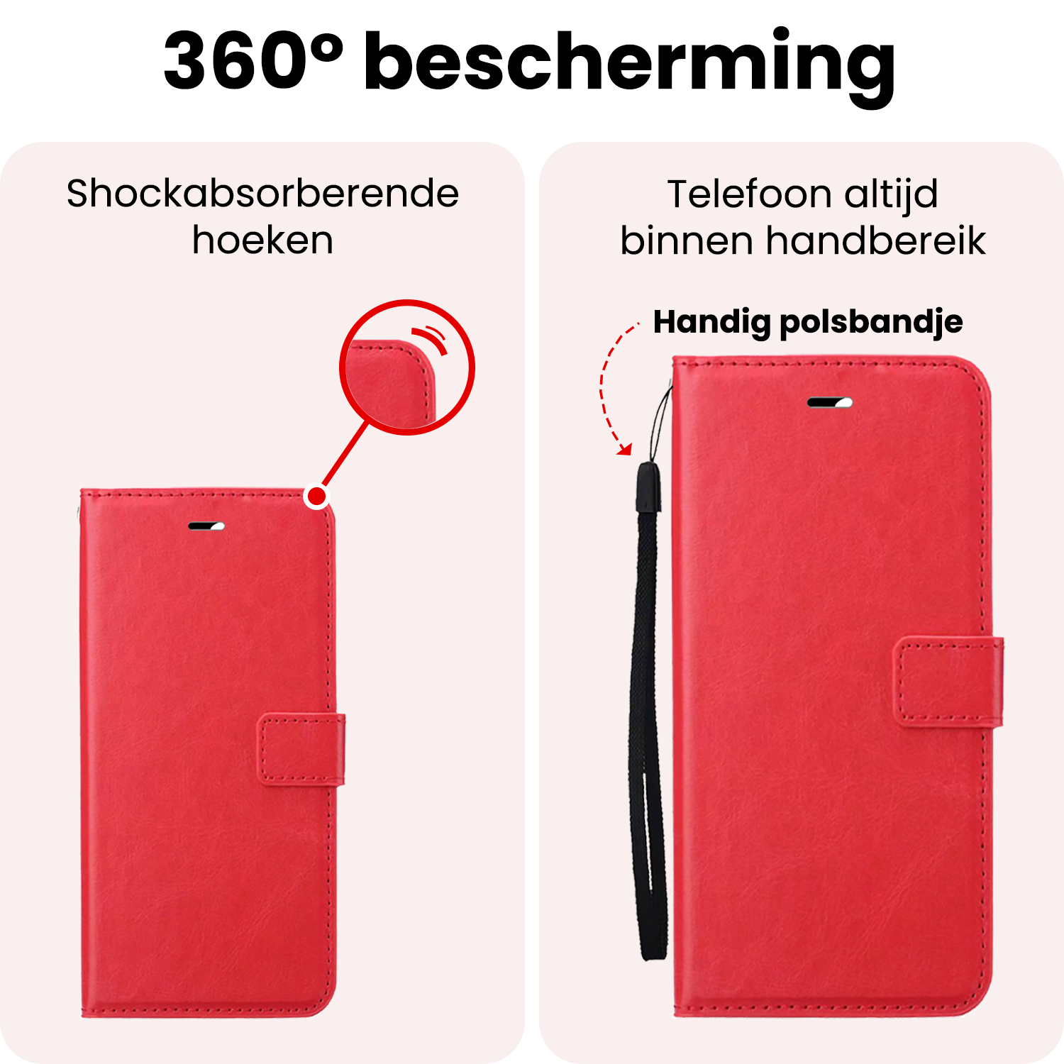 NoXx NoXx Samsung Galaxy A36 Hoesje Bookcase Met 2x Screenprotector - Rood