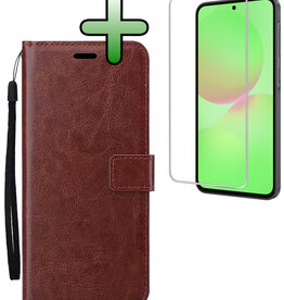 BASEY. BASEY. Samsung Galaxy A36 Hoesje Bookcase Met Screenprotector - Bruin