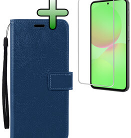 BASEY. BASEY. Samsung Galaxy A36 Hoesje Bookcase Met Screenprotector - Donkerblauw
