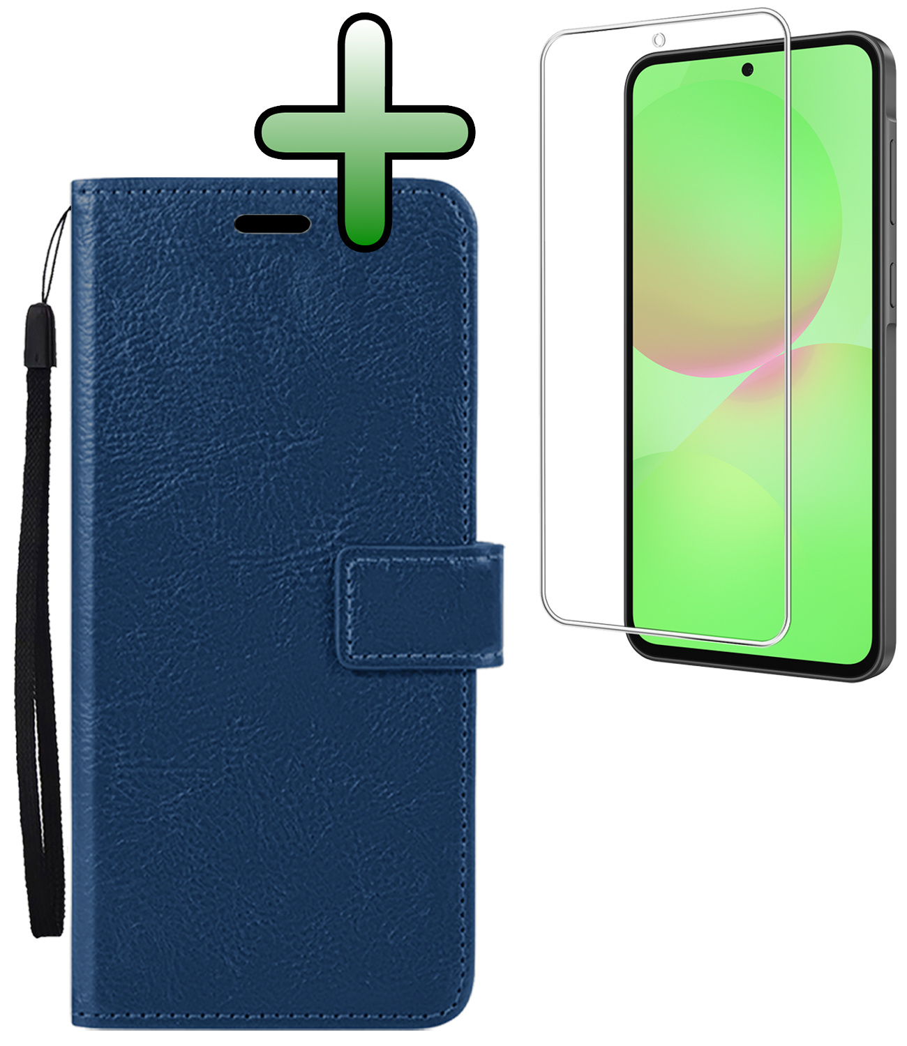 BASEY. BASEY. Samsung Galaxy A36 Hoesje Bookcase Met Screenprotector - Donkerblauw