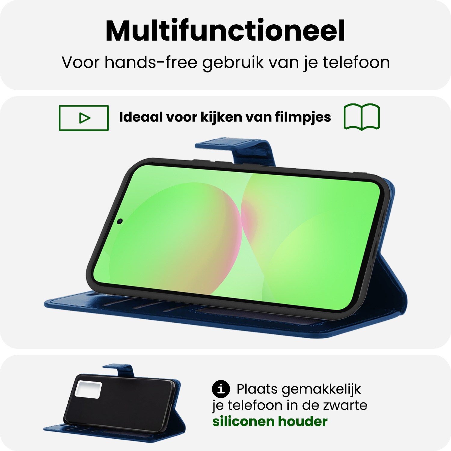 BASEY. BASEY. Samsung Galaxy A36 Hoesje Bookcase Met Screenprotector - Donkerblauw