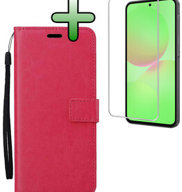 BASEY. BASEY. Samsung Galaxy A36 Hoesje Bookcase Met Screenprotector - Donkerroze
