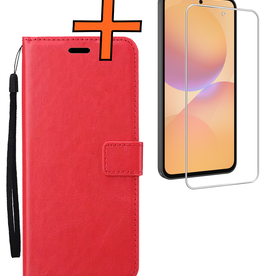 Nomfy Nomfy Samsung Galaxy A36 Hoesje Bookcase Met Screenprotector - Rood