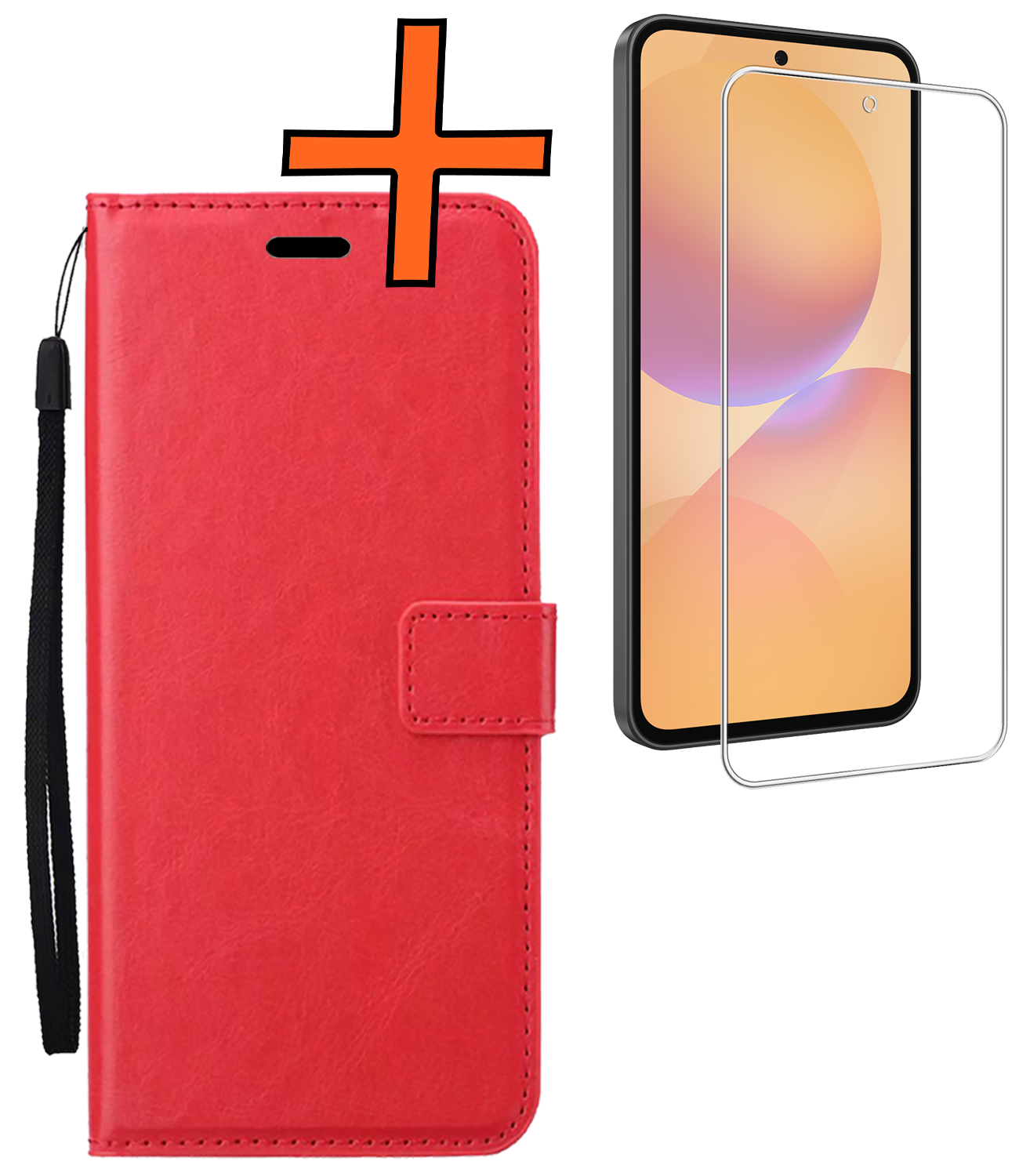 Nomfy Nomfy Samsung Galaxy A36 Hoesje Bookcase Met Screenprotector - Rood