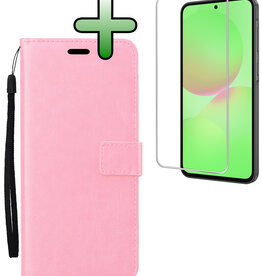 BASEY. BASEY. Samsung Galaxy A36 Hoesje Bookcase Met Screenprotector - Lichtroze