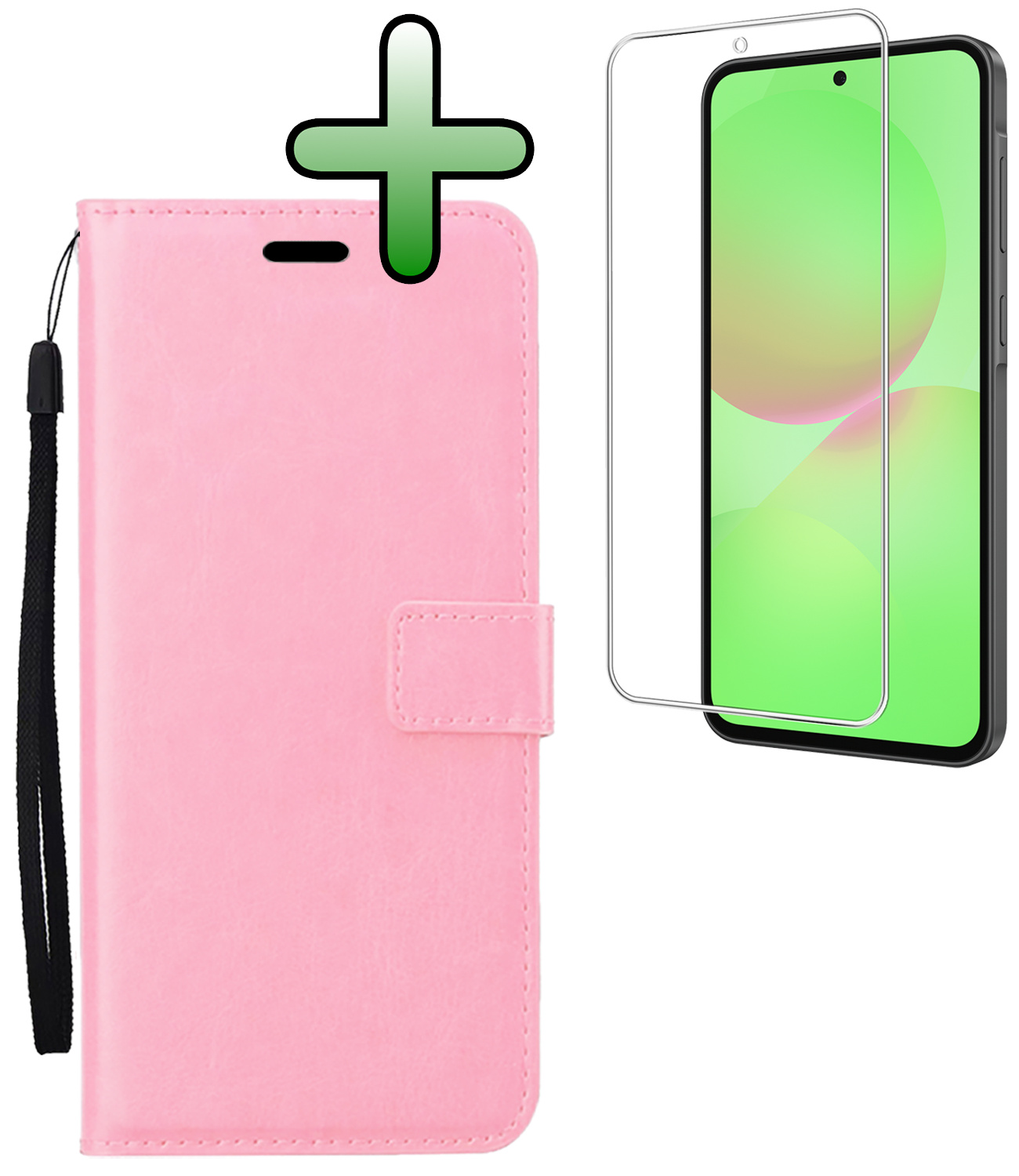 BASEY. BASEY. Samsung Galaxy A36 Hoesje Bookcase Met Screenprotector - Lichtroze