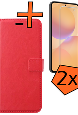 Nomfy Nomfy Samsung Galaxy A36 Hoesje Bookcase Met 2x Screenprotector - Rood