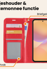 Nomfy Nomfy Samsung Galaxy A36 Hoesje Bookcase Met 2x Screenprotector - Rood