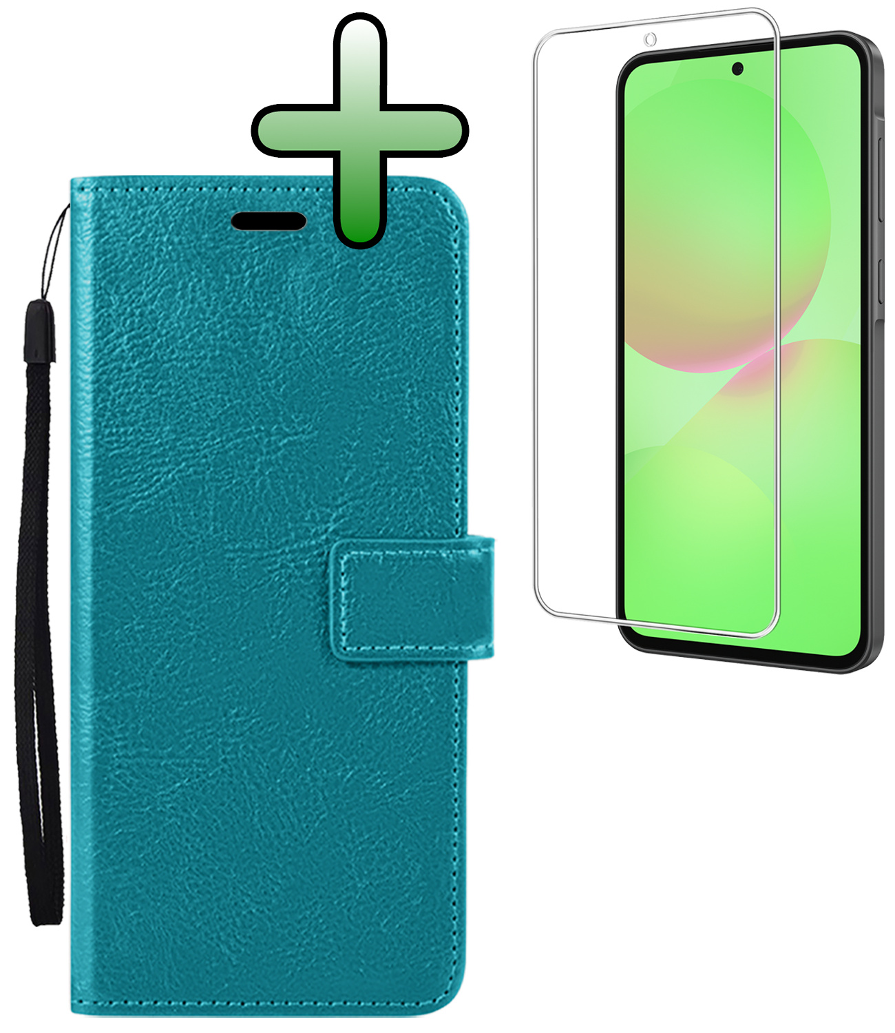 BASEY. BASEY. Samsung Galaxy A36 Hoesje Bookcase Met Screenprotector - Turquoise
