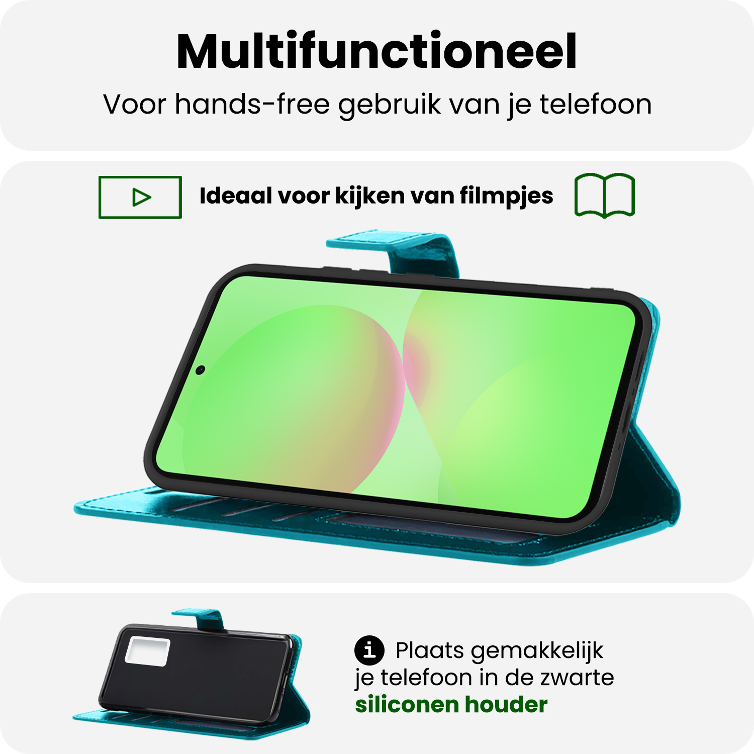 BASEY. BASEY. Samsung Galaxy A36 Hoesje Bookcase Met Screenprotector - Turquoise