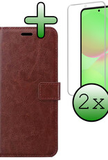 BASEY. BASEY. Samsung Galaxy A36 Hoesje Bookcase Met 2x Screenprotector - Bruin