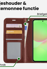 BASEY. BASEY. Samsung Galaxy A36 Hoesje Bookcase Met 2x Screenprotector - Bruin