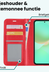 Forterra Forterra Samsung Galaxy A36 Hoesje Bookcase Met Screenprotector - Rood