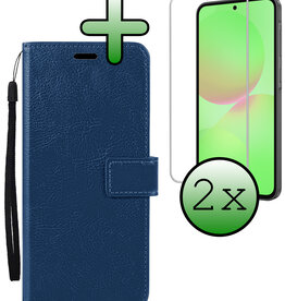 BASEY. BASEY. Samsung Galaxy A36 Hoesje Bookcase Met 2x Screenprotector - Donkerblauw