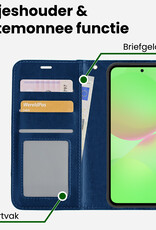 BASEY. BASEY. Samsung Galaxy A36 Hoesje Bookcase Met 2x Screenprotector - Donkerblauw