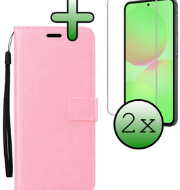 BASEY. BASEY. Samsung Galaxy A36 Hoesje Bookcase Met 2x Screenprotector - Lichtroze
