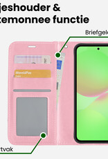 BASEY. BASEY. Samsung Galaxy A36 Hoesje Bookcase Met 2x Screenprotector - Lichtroze